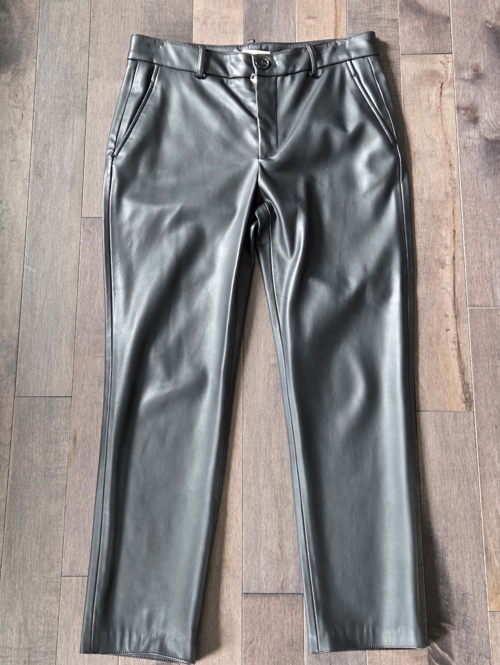 ZARA Faux Leather Black Pants Size Medium